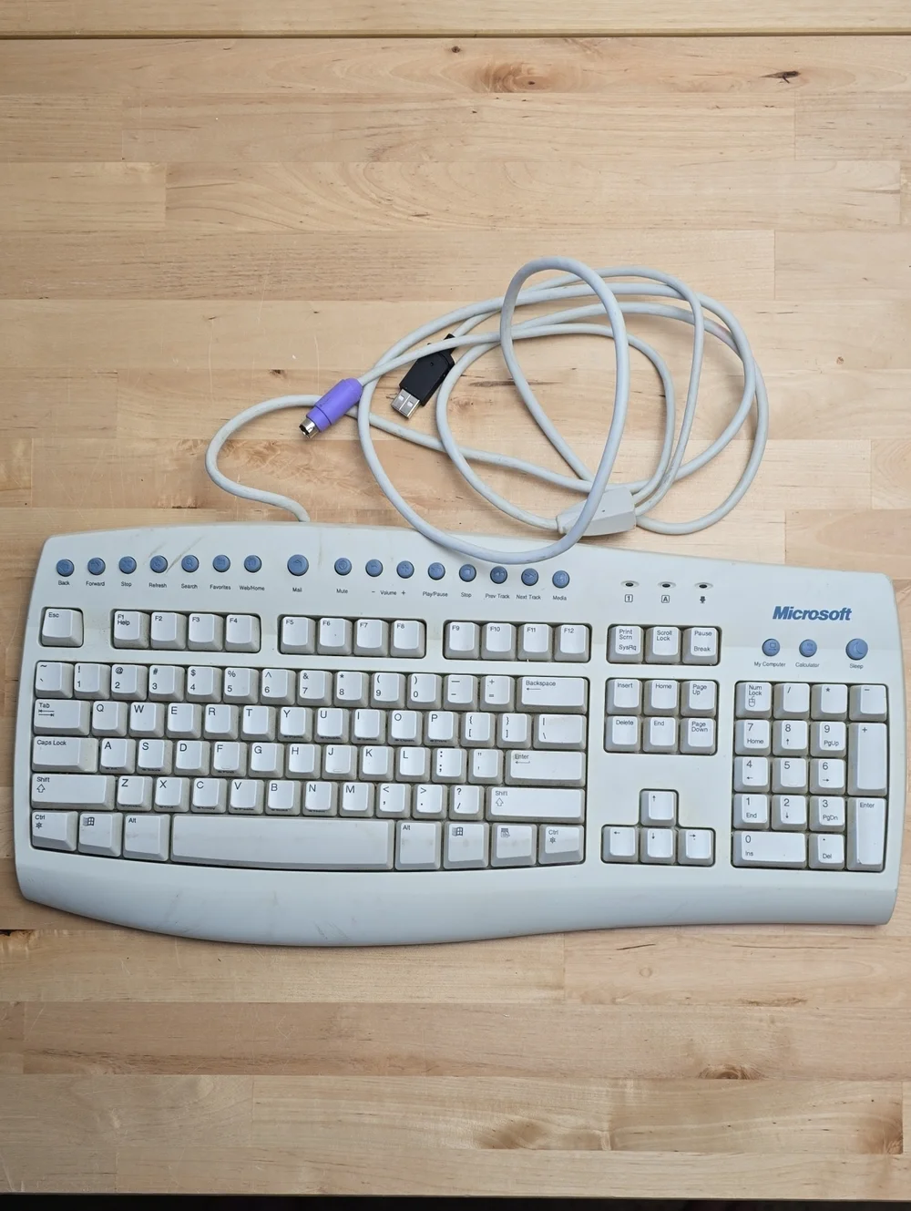 Vintage 90s Y2K Microsoft Internet Keyboard Pro PS2 Model RT9441 V:5FTW